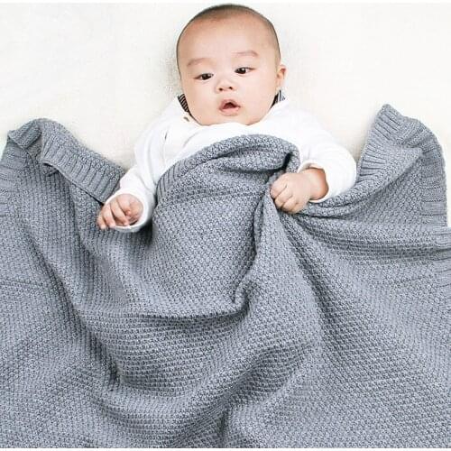 Boys and girls knit blanket baby windproof cover 100*80cm Swaddle 100% Cotton Soft Newborn Baby Blanket Receiving Blankets