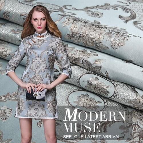 Fashion European court style High precision yarn-dyed jacquard fabric for dress coat christmas fabrics patchwork tissus tela DIY