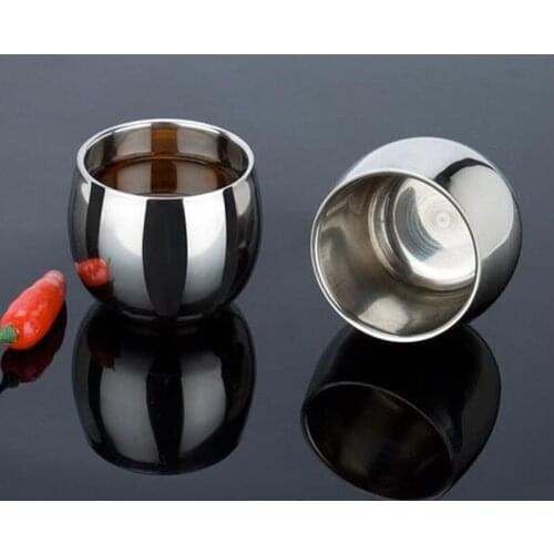 100pcs Coffee Mugs Double Layer Tea Cup Wine Cup Scald-proof Tea Mug Stainless Steel Cups Drinkware Kitchen Tools ZA5340