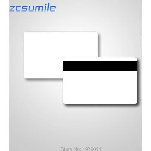 100 pcs/lot Blank White PVC 300 OE Loco 3 magnetic stripe Plastic Card can printable for card printer