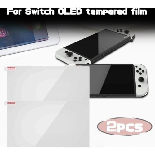 2PC Tempered Film For Switch OLED Screen Protector Films Ultra-thin 9H Transparent Protective Screen Flim For Switch OLED Film
