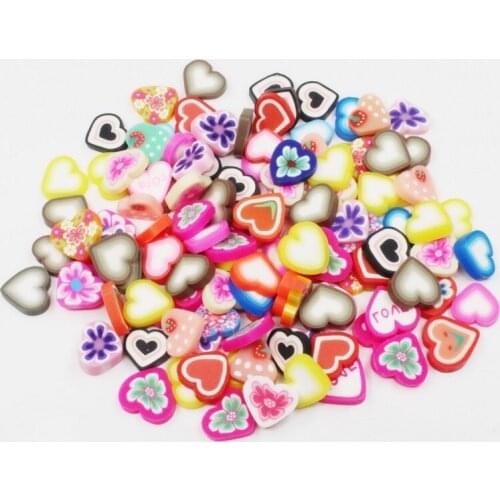 20g/lot Heart Flowers Cake Polymer Clay Floating Charms 10mm For Living Memory Glass Floating Lockets Jewelry Accessori