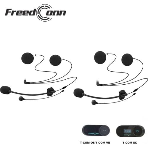 2Pcs Freedconn Helmet Intercom Motorcycle Bluetooth Headset Accessorice 2 In 1 Micphone Speaker Apply TCOM SC TCOM-OS Interphone
