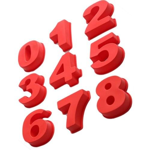 3d DIY Silicone Digital Cake Molds 0-8 Number Shaped Baking Mold For Birthday Wedding Cake Mold Fondant Cake Decoration Gift