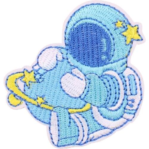 5PCS Cartoon Space Astronaut Embroidery Patches Iron on Applique Clothes Stickers Sew on Fabric Badge DIY Apparel Accessories