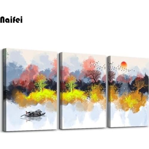 5D DIY Diamond Painting Abstract Artistic Colorful Landscape Full Square Round Drill Diamond Embroidery Cross Stitch Decor Gift