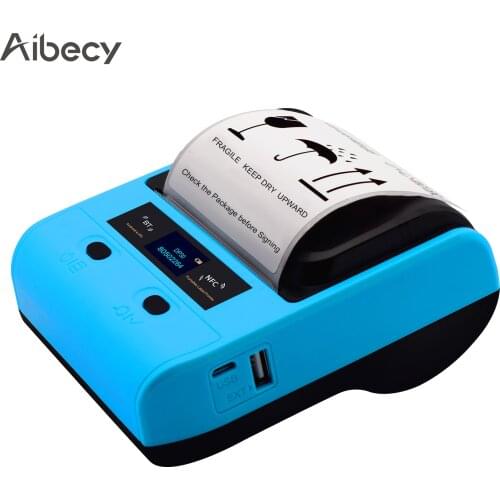 Aibecy DP30 Portable All in One Wireless Thermal Printer 3Inch 80mm Paper Width for Shipping Express Label USB BT NFC Connection