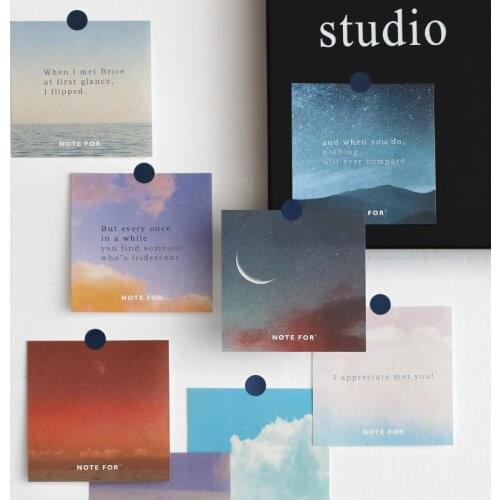 100Sheets Clouds Starry Sky Memo Pad Sticky Notes Stationery Sticker Index Planner Stickers Notepads Office School Supply