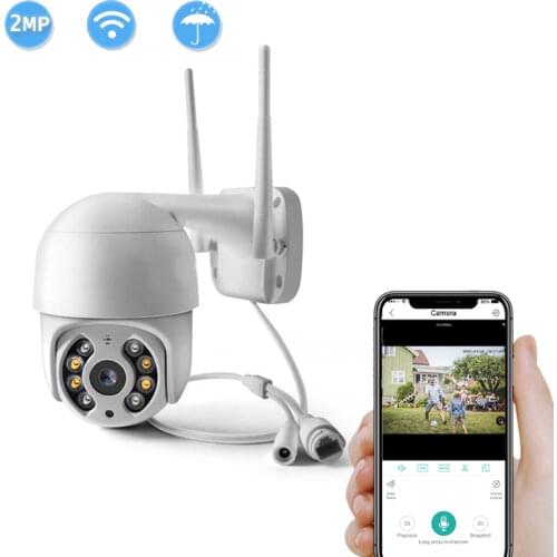 HD 1080P Outdoor Mini Camera CCTV Surveillance PTZ Speed Dome IP66 Waterproof Two Way Audio Smart Home Security Protection JZYZ