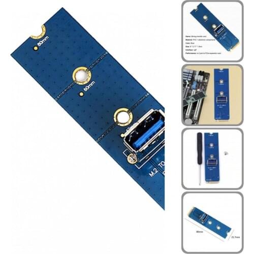 Riser Card Portable Adapter Card Lightweight Plug Play Useful M.2 NGFF to USB 3.0 PCI-E X4 Riser Card