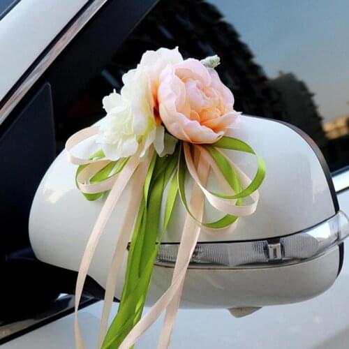 Handle Flower Embellishment Short Streamer Fresh Sen Wedding Car Mirror Decoration Door Artificial Flowers For Wedding Party