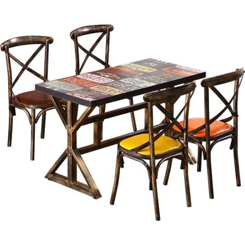 American And European Style Net Red Retro Iron Art Used Fork Back Chair Restaurant Restaurant Restaurant Coffee Shop Back Chair