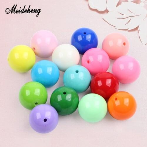 Meideheng Acrylic Round Beads Large Big Size Multiple Color Beads For Jewelry Making Needlework DIY Necklace Bracelets Kids' Toy