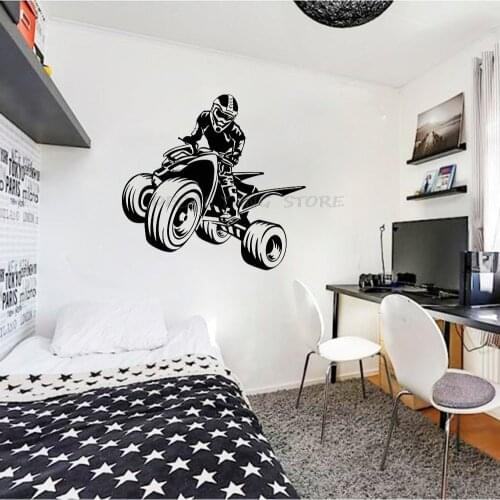 Quad Bike Wall Decal Sport ATV Garage Man Cave Decor Vinyl Wall Stickers Kids Boy Bedroom Playroom Cool Mural Decals 1443