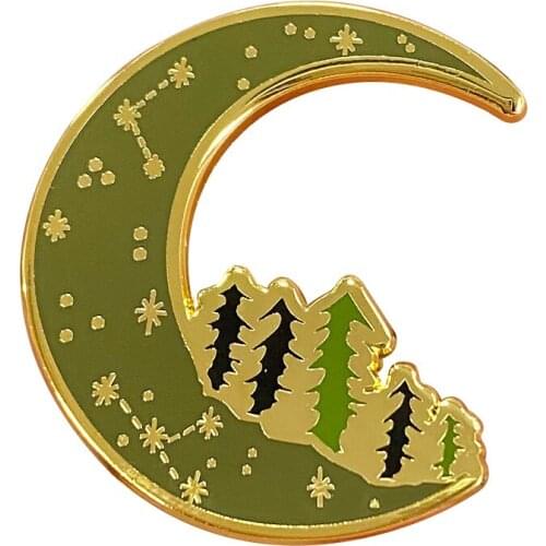 Forest on the Moon Pin Magical Concept of Our Earthly Elements Finding Home