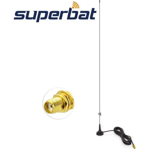 Superbat VHF/UHF Two Cable Radio SMA Plug Magnetic TV Antenna UT-108UV for Nagoya CB Radio Walkie Talkie UV-5R UV-B5 UV-B6 GT-3