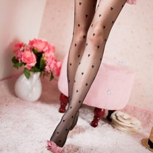 Fashion Girl Women Love Heart Tights Pantyhose Stockings for Spring Summer Stretchy Comfortable -MX8