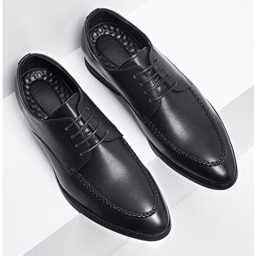 Men Formal Shoes 2020 Spring Summer Brand Wedding Dress Shoes Men New Leather Footwear Black Fashion Design Business Oxfords