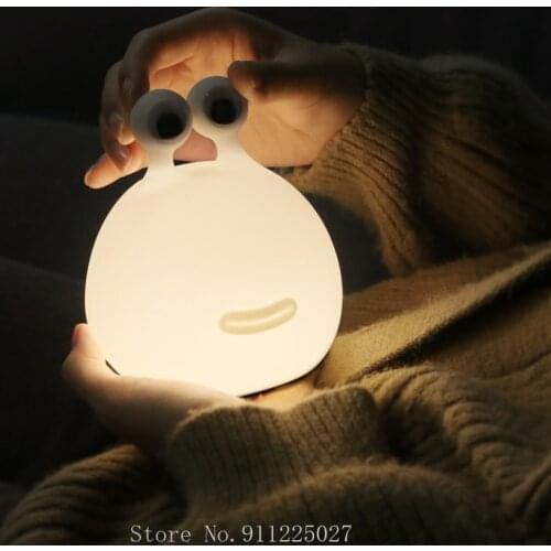 Xiaomi Soft Slug Silicone Night Light Home Bedroom Baby Sleeping Touch Control USB Rechargeable Childrens Nightlight LED Lamp