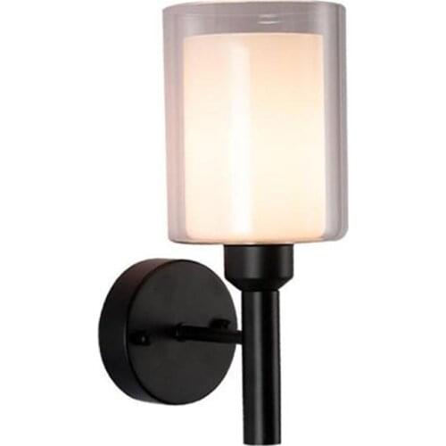 Industrial Wall Sconce with Glass Shade,Vintage Style Wall Lamp Farmhouse Wall Light Fixtures for Bathroom Bedroom