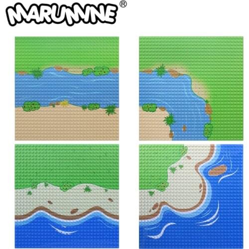 Marumine 32x32 Baseplate Board Blocks Classic DIY Bulk MOC Bricks Grassland Forest Ocean Nature Base Plate Educational Toy