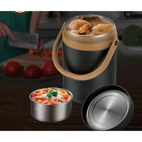 PINKAH Stainless Steel Heat Preservation Lunch Box 2L Adult Business Bento Box Food Container For Kids Portable Picnic School