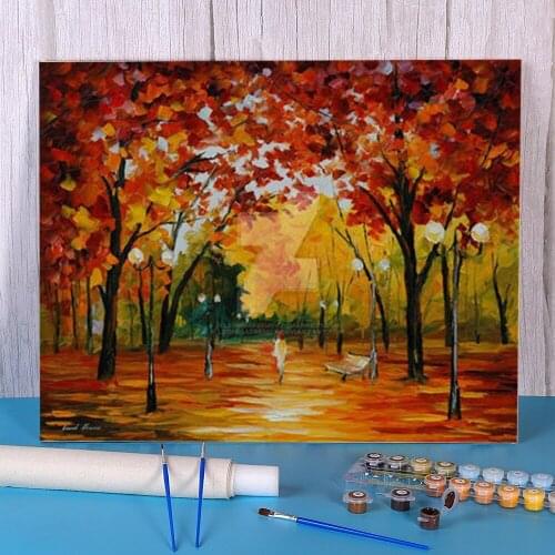 Flame Fall DIY Painting By Numbers Complete Kit Oil Paints 40*50 Painting On Canvas Decoration Adults Wholesale Drawing