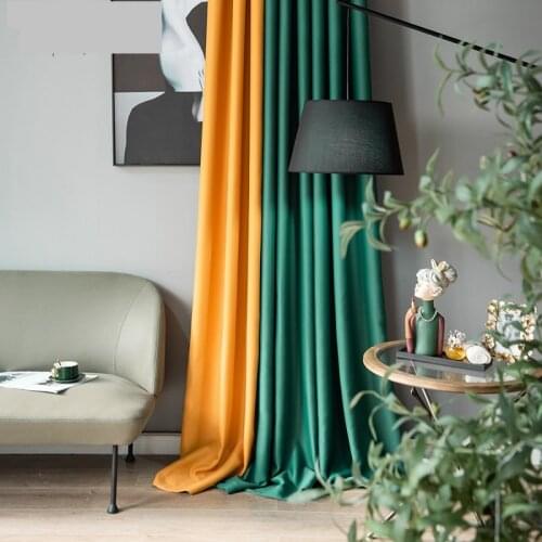 Simple Modern High-precision Curtains for Living Room Bedroom Study High Shading Nordic Style Stitching Curtains Tulle Custom