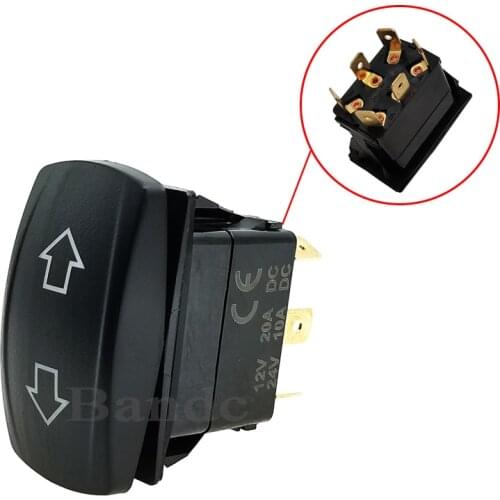 ARROWS 6Pins (ON)-OFF-(ON) DPDT Momentary Polarity Reversing Rocker Switch for the ARB/Carling/NARVA Style ，Dual Blue Led Lights