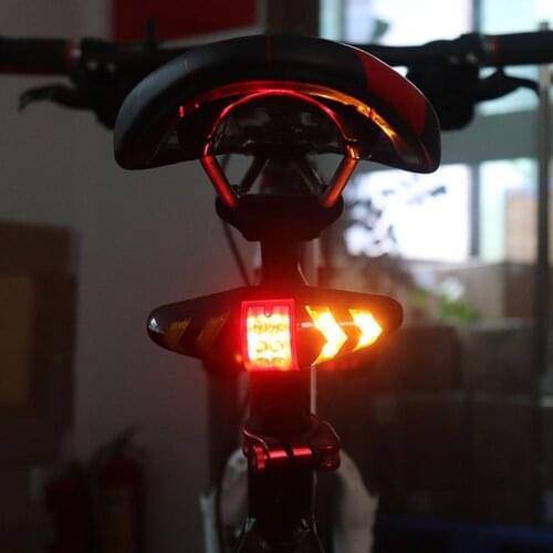 Bicycle LED Taillight Bike Rear Tail Lamp Smart Wireless Remote Control Turn Signal Light Cycling Safety Warning Lantern
