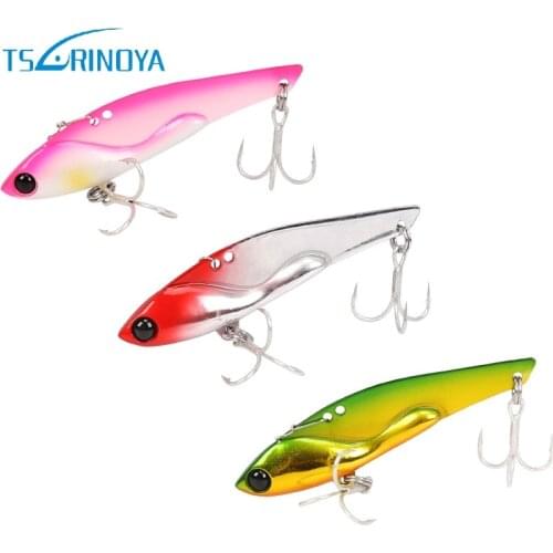 TSURINOYA Tepan Metal VIB 18g/70mm Hard Bait Fishing Lure Treble Hook Artificial Para Pesca Leurre Souple Fishing Wobblers