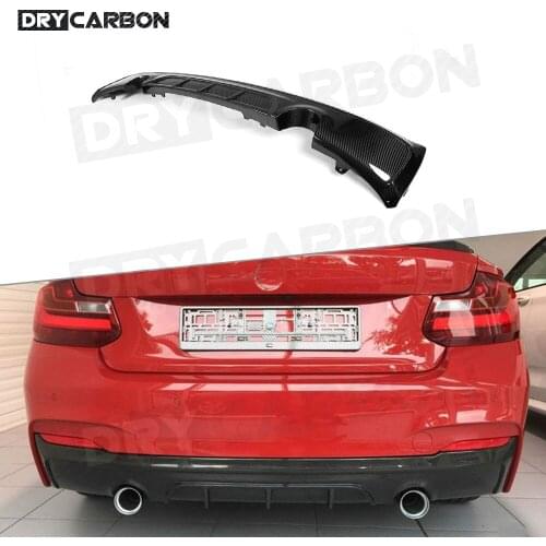 Carbon Fiber Rear Bumper Lip Diffuser for BMW 2 Series F22 M sport 2014-2017 E Style Spoiler Fiber Glass