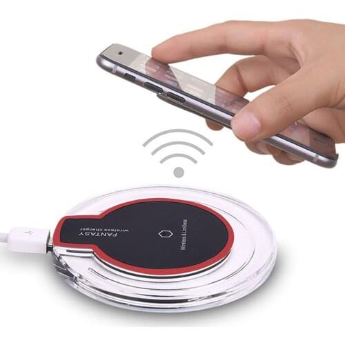 Universal Qi Wireless Phone Charger Crystal Clear USB Charging Pad For iPhone X 8 Plus For Samsung Galaxy S6 S7 Edge S8 S9 Plus