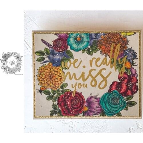 Spring Wreath Butterfly Metal Cutting Die And Stamps Scrapbooking Background DIY Decoration Craft Embossing Stencil