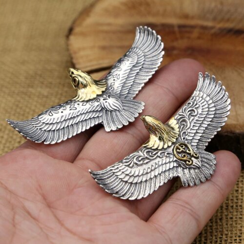 S925 Sterling Silver Jewelry Vintage Thai Silver Personality Flying Eagle Takahashi Popular Male And Female Pendants