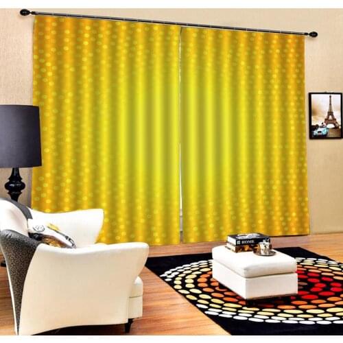 Gold curtains Luxury Blackout 3D Window Curtains For Living Room Bedroom Customized size Solid color curtain