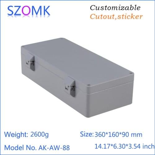 1 piece, 360*160*90mm IP66 waterproof aluminum die casting project case szomk aluminum control box electronics junction box