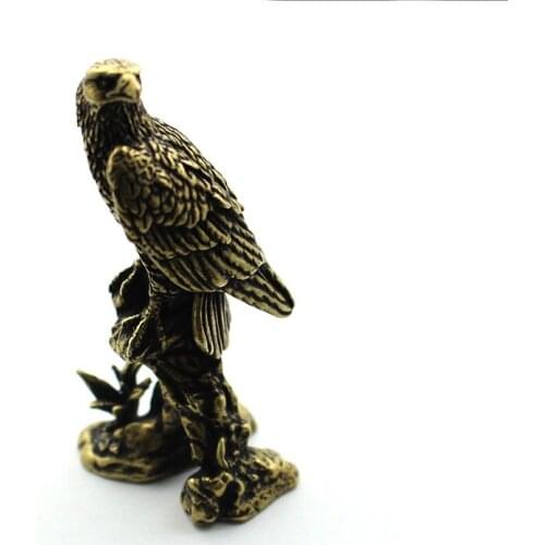 1PC EDC Brass Eagle Crow Shape Desktop Decoration Feng Shui Ornaments Office Secoration Decorative Accessories