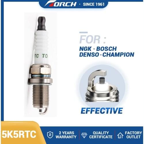 1PCS TORCH Standard Spark Plug 5K5RTC for NGK BCPR5ES Denso 3137 Champion 2071 Bosch +6 Engine Longer Life Time