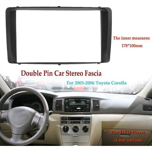 2 Din Car Stereo Radio Audio DVD CD Fascia Plate Panel Frame Dashboard Replacement for Toyota Corolla 2003 2004 2005 2006