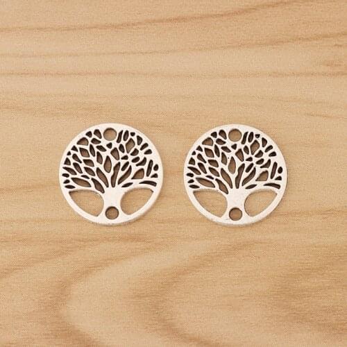 20 Pieces Tibetan Silver Life Tree Connectors Charms for Bracelet Jewellery Making Findings 16mm