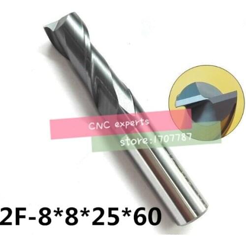 2f-8 Hrc50,8mm Cnc Tools Carbide Square Flatted End Mills 2 Flute Coating Factory Outlet Length New Arrival Direct Sellin