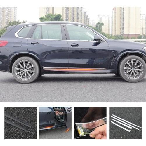 For BMW X5 2019 2020 2021 Car Accessories ABS Chrome / Carbon fibre 4pcs Side Door Body Molding Moulding Trim