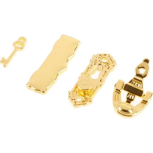 4PCS Metal Door Knocker Set 1:12 Dollhouse Hardware Miniature Accessories