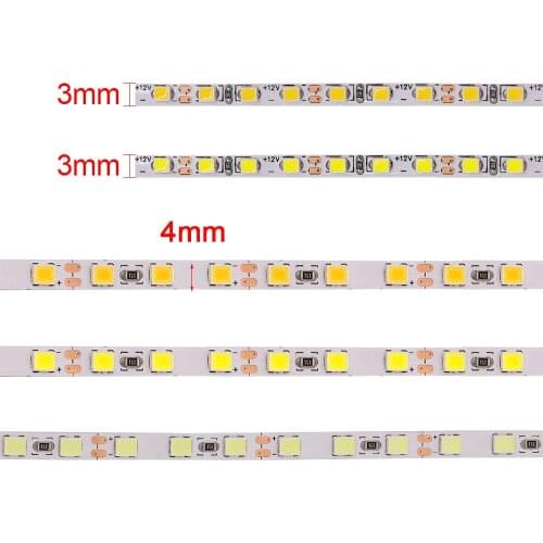 5m DC 12V LED Strip 2835 SMD 120LEDs/m 4MM Flexible LED Rope Ribbon Tape LED Light Lamp 3mm SMD 2025 LED Strip