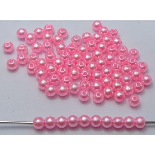 500 Pcs 6mm Plastic Faux Pearl Round Beads Pink Imitation Pearl
