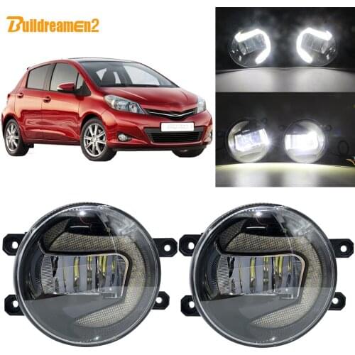 Buildreamen2 For Toyota Yaris 2006-2013 Car Styling H11 LED Fog Light + Daytime Running Light White 3000LM 12V 2 Pieces