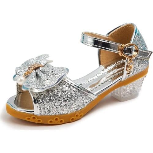 Children Leather Sandals Halloween Child High Heels Girls Princess Sandals Party Shoes