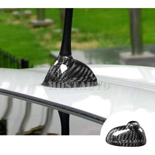 For Mini Cooper R55 R56 2007-2013 Real Carbon Fiber Exterior Car Roof Shark Fin Antenna Cover Trim Black/Red 1pcs