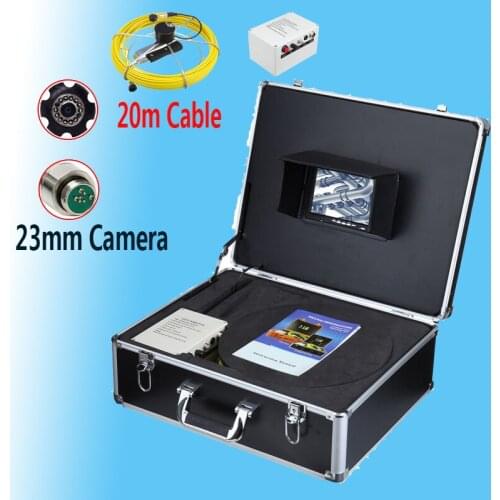 23MM HD Lens Stainless Steel Waterproof Pipe Sewer Drain Endoscope Pipeline Duct Inspection Camera System 20M Cable